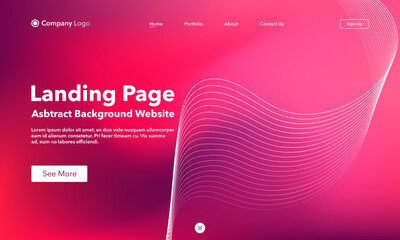Landing Page. Abstract background website. Template for websites, or apps. Modern Pink design. Abstract vector style