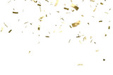 Fototapeta Do przedpokoju - Golden confetti falling down isolated on transparent background.