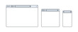 Line browser. Outline browser window. Web browser template. Vector illustration