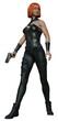 © diversepixel - 3D Rendered Female Redhead In Fighting Pose on Transparent Background Wearing Black Leather Suit and Weapon - 3D Illustration
