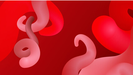 Poster - abstract red background minimal, abstract creative overlap digital background, modern landing page concept vector.