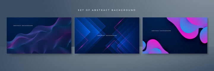 Vector dynamic colorful blue pink isolated on dark blue background for concept of AI technology, digital, communication, science, music, futuristic tech, digital effect corporate concept