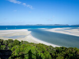 Fototapeta Tęcza - Whitehaven beach from Hill Inlet Lookout