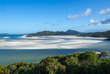 Fototapeta Tęcza - Whitehaven beach from Hill Inlet Lookout
