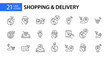 © yasnaten - 21 online shopping and worldwide home delivery icons. Pixel perfect, editable