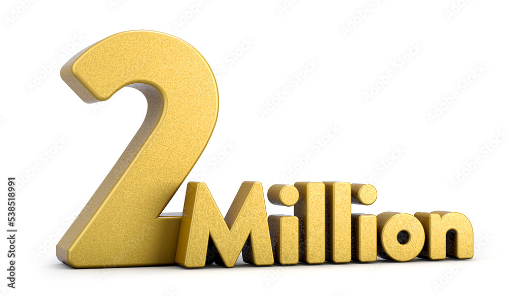 2m Images 3d golden 2M isolated on background. 3d illustration. Stock ...