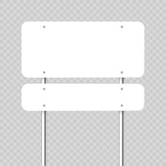 Wall Mural - road, traffic sign. highway signboard on a chrome metal pole. blank white board with place for text.