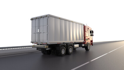 Wall Mural - logistic van trailer truck or lorry on highway