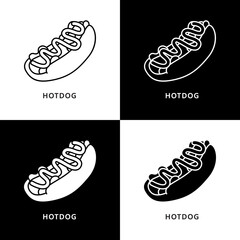 Poster - Hotdog Logo. Food and Drink Illustration. Junkfood Sausage Sandwich Icon Symbol