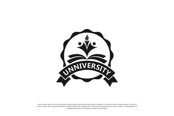 Wall Mural - School emblem logo design. University, college badge design template.