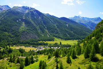 Wall Mural - lillaz village in gran paradiso national park. aosta valley, italy. beautiful mountain landscape in 