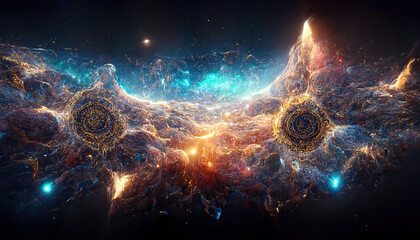 nebula. abstract background. ai render.