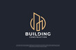 © Dendika - Creative building logo design inspiration with line art style.