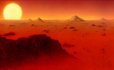 Wall Mural - landscape of the planet mars 19