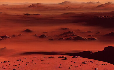 Wall Mural - landscape of the planet mars 16