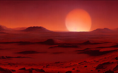 Wall Mural - landscape of the planet mars 15