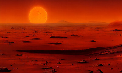 Wall Mural - landscape of the planet mars 13