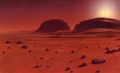 Wall Mural - landscape of the planet mars 12
