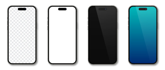Wall Mural - realistic models smartphone. smartphone mockup collection. device front view. 3d mobile phone with s