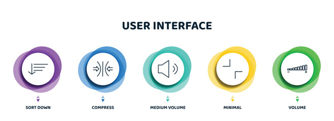 Poster - editable thin line icons with infographic template. infographic for user interface concept. included