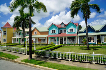 Wall Mural - colorful wooden houses of samana village