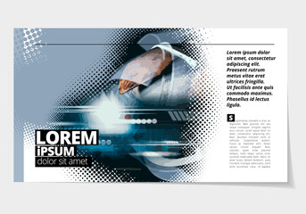 Canvas Print - Elegant layout for business presentation with technology and science background, vector illustartion