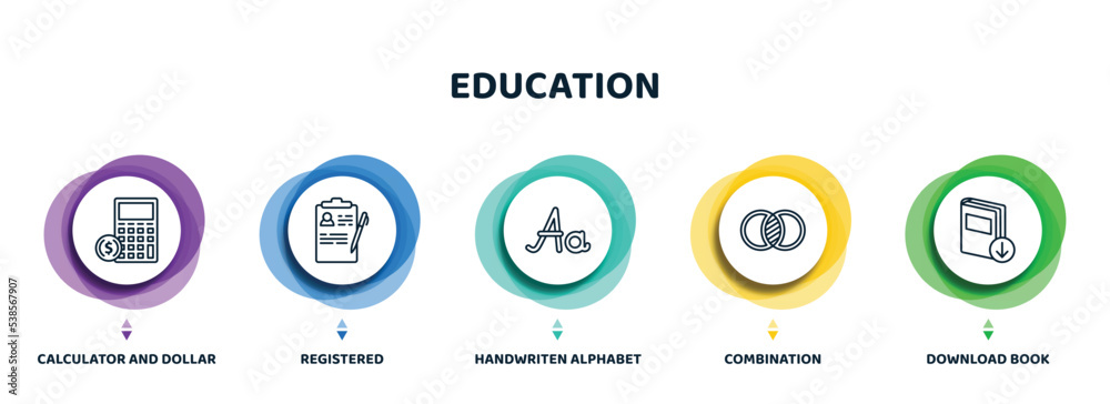 editable thin line icons with infographic template. infographic for ...