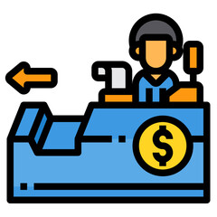 cash register filled outline icon