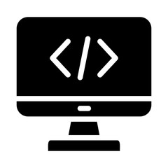 coding glyph icon