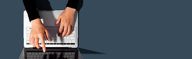 Person using a laptop computer