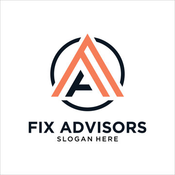 FA or AF lettermak logo. editable and easy to custom