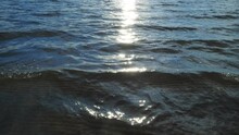 Reflection Of The Sun With Glare On The Waves In The Sea