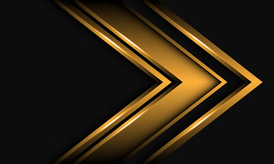 Poster - Abstract gold arrow shadow direction geometric on grey with blank space design modern luxury futuristic background vector