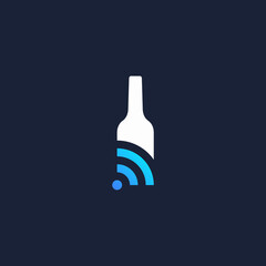 Wall Mural - wifi and bottle combination logo vector