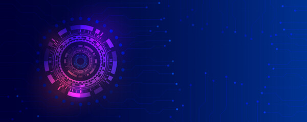 Poster - Circle HUD. Futuristic circle and technology blue background. Vector illustration. EPS 10