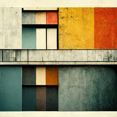 Wall Mural - abstract bauhaus style background. trendy aesthetic bauhaus architecture design. digital art.