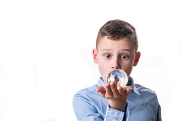 boy with a ball showing the future