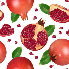 Poster - pomegranate pattern. fruits illustration for textile design decent vector template picture of colore