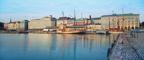 Wall Mural - Helsinki harbor at dask, Finland