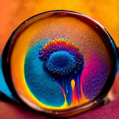 colorful liquid microscopic