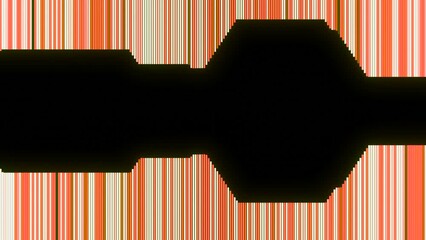 Poster - Black stripe with irregularities and wavy movements. Design. Geometric wavy spot moves in stripe. Geometric distortions with striped background
