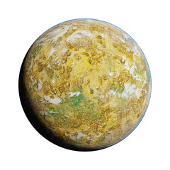 Wall Mural - exoplanet, alien planet with atmosphere and signs of life, isolated