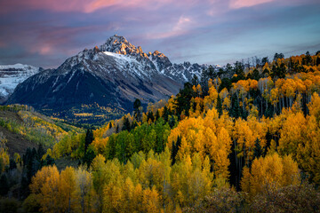 Sunset over Mount Sneffels near Ridgway Colorado