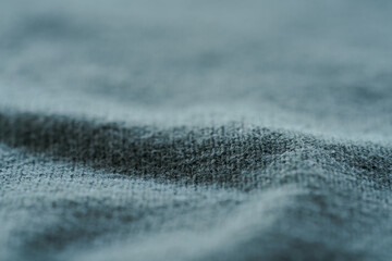 Poster - closeup of blue mixed linen cotton natural fabric