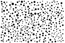Pattern Of Black Dots Of Different Sizes On A White Background