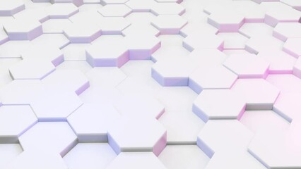 Aufkleber - Modern geometric background. White hexagon background. Abstract 3d