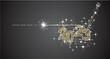 New years eve 2023 compact golden triple line design white sparkler firework champagne open new year eve black vector wallpaper greeting card