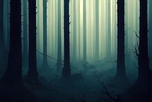 dark mysterious woods background