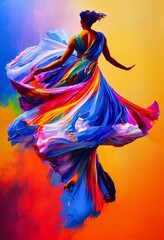 Dancing illustration dance art background digital artwork colorful paint texture acrylic 
flowing colorful vibrant wallpaper festive celebration party dress fashion abstract event