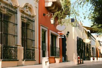 Beautiful view of city street with elegant architecture